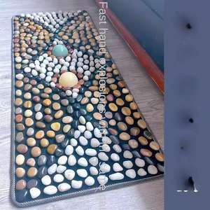 Natuurlijke regenbloemstenen kiezelsteentjes voetmassagemat schraapgymnastiek voor gezondheidszorg wandelen acupressuurmat - Product Image 5