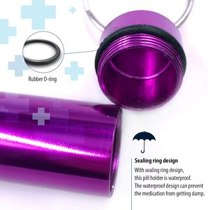 Porte-pilules porte-clés, étui à pilules en aluminium mini imperméable, conteneur de médicaments portable <span class=keywords><strong>pour</strong></span> <span class=keywords><strong>les</strong></span> voyages, organisateur de pilules de poche <span class=keywords><strong>pour</strong></span> <span class=keywords><strong>les</strong></span> vitamines - Product Image 4