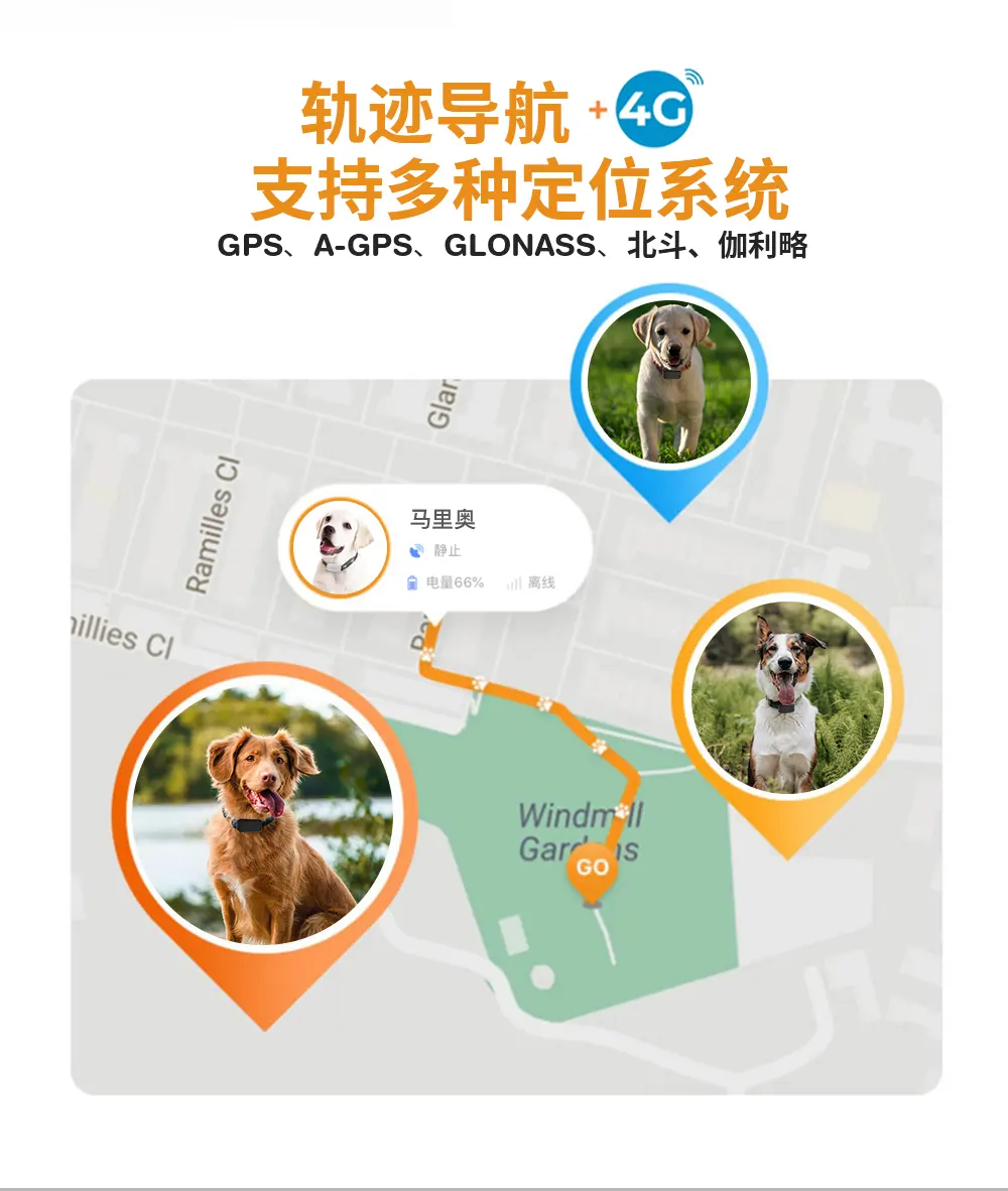 कुत्ते बिल्ली घरेलू संस्करण चीनी संस्करण के लिए रोंगज़ियांग पालतू स्मार्ट ट्रैकर जीपीएस लोकेटर ट्रैकिंग