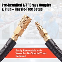 Tuyau de compresseur d'air durable 1/4"X100FT en polyuréthane (PU) renforcé avec raccords rapides et coupleurs 1/4 po bleus