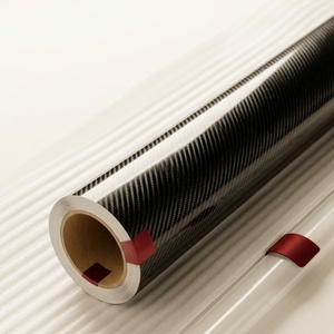 สติกเกอร์ไวนิลแบบมีกาวในตัว 6D คาร์บอนไฟเบอร์ สีดำเงา กันน้ำ สำหรับรถยนต์ รถจักรยานยนต์ แล็ปท็อป และโทรศัพท์ - Product Image 1