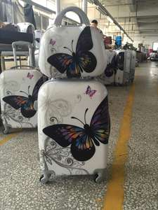 Koper Bagasi Perjalanan, Koper Troli Bagasi Perjalanan Warna Terang ABS + PC dengan Gambar Bermotif - Product Image 4