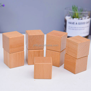 Artesanía de haya para decoración del hogar, Cuadrado de madera sin terminar, artesanías para niños, Cubo de madera, bloque en blanco natural, artesanías de madera de Europa - Product Image 1