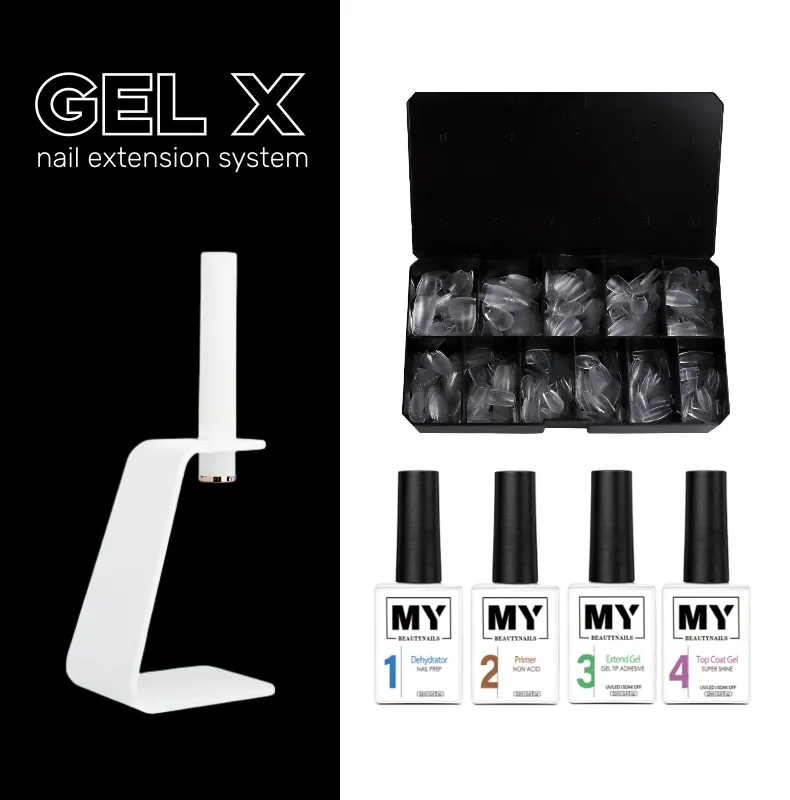 Private Label Gel X Gelly Tips Press on Nails Clear Full Cover Soft Gel Tips