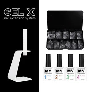 Private Label Gel X Gelly Tips нажмите на ногти прозрачное полное покрытие Мягкие Гелевые наконечники