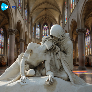 Statua in Marmo Personalizzata Moderna <span class=keywords><strong>per</strong></span> Esterni di Maria e Gesù, Decorazione da Giardino Intagliata a Mano - Product Image 6