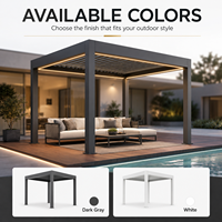 Kit de pergola en alliage d'aluminium avec toit rétractable électrique, résistant au vent, à la pluie et à la neige, pour cour et pavillon