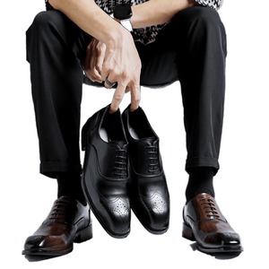 Zapatos Formales de Negocios para Hombre, Primavera-Verano, Zapatos Oxford con Punta Cuadrada para Novio, Zapatos Derby de Alta Gama, Ligeros, Transpirables y Antideslizantes - Product Image 1