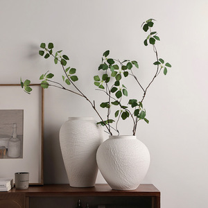 Jarrón de Cerámica Wabi-Sabi Hecho a Mano <span class=keywords><strong>con</strong></span> Textura de Patrón de Piedra para Arreglos Florales de Alta Gama <span class=keywords><strong>y</strong></span> Decoración del Hogar/Hotel - Product Image 3