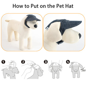 Anpassbare Leichte Outdoor-Hundekappe Sport-Baseballmütze Sonnenschutz Denim-Haustierhut mit Ohrlöchern für Ganztägigen Komfort - Product Image 2