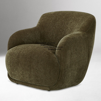 Fauteuil d'appoint élégant et luxueux pour salon, confortable, moderne, en tissu, meubles de maison de loisirs avec design en panneau de bois