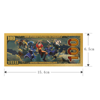 Billet de banque souvenir en plastique avec feuille d'or, thème dessin animé et série télévisée classique, objet de collection