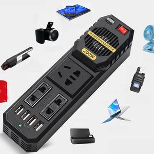 Mini onduleur de voiture 200W, <span class=keywords><strong>12V</strong></span> à <span class=keywords><strong>220V</strong></span>, produits d'explosion, pièces automobiles d'extérieur, appareil embarqué, <span class=keywords><strong>transformateur</strong></span>, 4 prises USB - Product Image 4