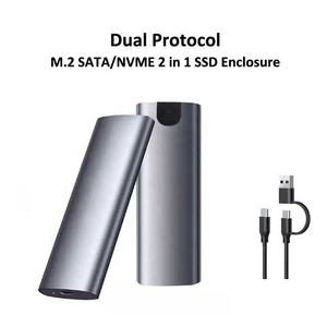 M.2 NVME SATA doppio protocollo SSD custodia USB 3.1 Gen 2 10Gbps 2TB esterno Ssd PCIE SATA NGFF M2 tipo C SSD case - Product Image 3