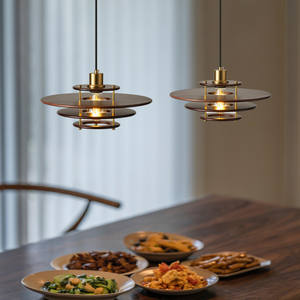 Nordic Minimalist UFO Chandelier Japanese <b>Retro</b> Iron LED Pendant <b>Light</b> Home Middle Size Adjustable Height Eye Caring - Product Image 3