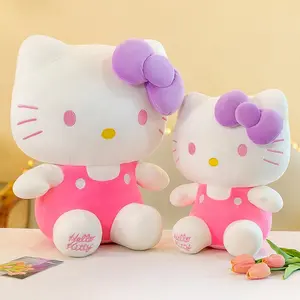 Promocional por atacado boneco de anime mais vendido Hello KT Bonecos famosos de desenho animado gato brinquedos de pelúcia para meninas crianças