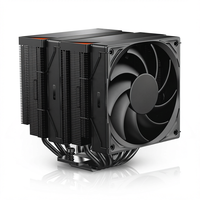 Refroidisseur d'air CPU Speedy Noir, 6 caloducs, ventilateurs à double roulement à billes, base en cuivre soudée, 80 CFM, compatible avec les boîtiers d'ordinateur