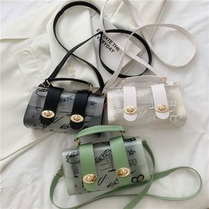 Rexiao Ladies PVC Transparent Graffiti Messenger Bag Single Handle Fashion Style Letter Decoration <b>Small</b> Designer Handbag <b>Wallet</b> - Product Image 2