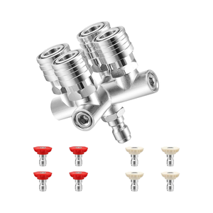 Nouvel ensemble de buses en acier inoxydable YUJIA 4-en-1 (40 rouges, 40 blancs) avec raccord rapide 1/4" 5000 PSI - Product Image 1