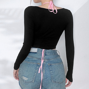 Maglia A Manica Lunga Polka Dots Principessa Delle Parti Superiori Delle Signore Solido Camicie Femminile Archi Camicetta Delle Donne Più Il Formato Camicie - Product Image 4