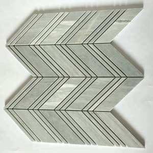 Carreaux de mosaïque en marbre <span class=keywords><strong>bleu</strong></span> Palissandro en forme d'arête de poisson poli pour mur et sol de villa d'hôtel - Product Image 6