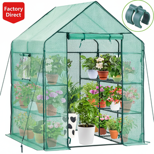 3 Tiers <strong>Greenhouse</strong> for Outdoors With Screen Windows, <strong>Walk</strong> <strong>in</strong> Plant <strong>Greenhouses</strong> Heavy Duty With Durable PE Cover - Product Image 1
