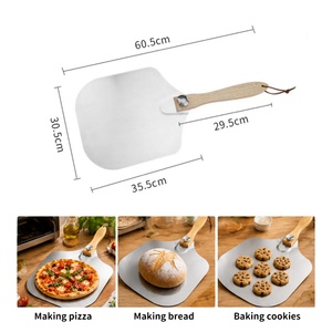 Pala para Pizza de Aluminio con Mango de Madera Plegable, Espátula para Pan de Largo Alcance, Cortador Semicircular y Brocha para Aceite - Directo de Fábrica - Product Image 6