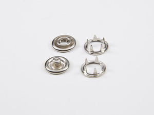 Bouton pression rond de couleur nickel en laiton de haute qualité de 10mm avec marque de n Crtan.com Desig renforcée par broche - Product Image 4