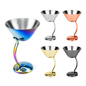 Bicchiere da Vino Infrangibile in Acciaio Inox da 150ml 5oz con Stelo, Accessori da Bar, Calice in Metallo per Martini e Cocktail, per Mimosas e Bloody Mary - Product Image 4
