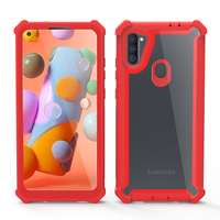 Funda de teléfono para Samsung Galaxy A01, A11, A21, A31, A51, A71, A81, cuerpo completo, parachoques resistente, transparente, marco de pantalla integrada, protección