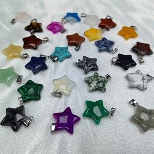 Pierre naturelle en gros, aventurine, jaspe Picasso, pierre précieuse colorée en forme d'étoile, fabrication de bijoux, pendentif pour collier DIY - Product Image 6