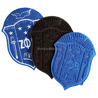 Écussons brodés thermocollants en chenille faits à la main de 10,5 pouces, bleu royal, pour sororité Zeta Phi Beta, pour veste
