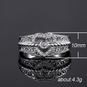 Anello in zircone intagliato a forma di cuore, alla moda, per uomo e donna, gioiello da coppia, da indossare tutti i giorni, idea regalo - Product Image 5