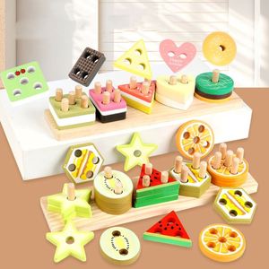 Custom Kids New Arrival Classic Toy Natural Wood Stacking Block Game Wooden Stacker for Toddlers - Product Image 1