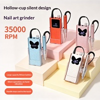 Ponceuse à ongles électrique sans fil rechargeable avec conception à coupelle creuse, outil portable pour retirer le vernis et la manucure