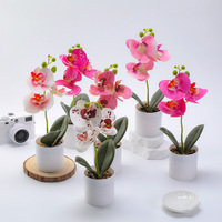 LILIS Künstliche Phalaenopsis 34cm Realistische Einzelstängelblume |   Hochwertige Leichtgewichtige Umweltfreundliche Geruchlose Orchidee für Chinesisches Neujahr