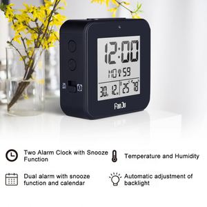 Alarm <b>Clock</b> Digital Electronic Desktop Time Thermometer Temperature Humidity Snooze Calendar Radio Alarm <b>Clocks</b> - Product Image 2