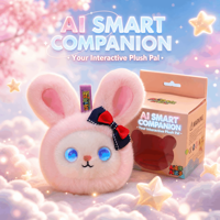 Nouvelle Peluche Lapin Musical Électrique IA 2026, Chante, Parle, Danse, Oreilles Longues Roses, Yeux Bleus, Doux et Moelleux, pour Chambre d'Enfant, Cadeau d'Anniversaire