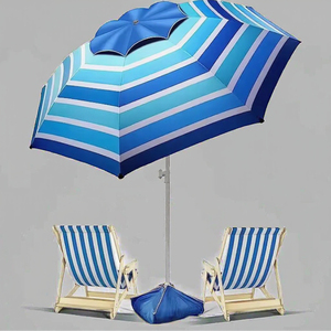Sombrilla de Playa Oxford Plateada de 90 cm para Exteriores, con Varillas de Aleación Manuales de 8 Varillas, Moderna, Imprimible, para Publicidad, Comercio Exterior - Product Image 3