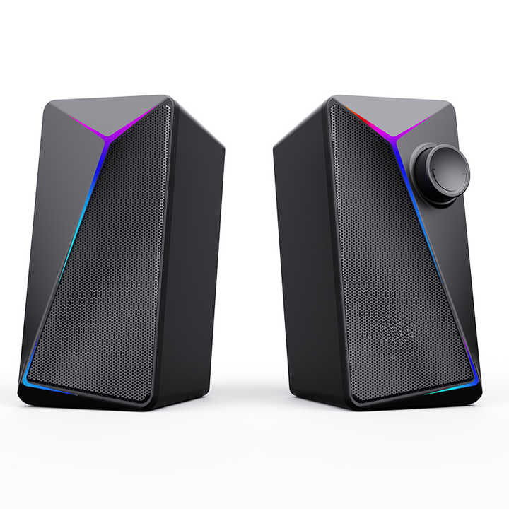 Haut-parleur USB Mini Mini Enceinte USB PC - Barre Son Stéréo Avec Base Et Clip | Plug & Play Pour Bureau, Tablette, PS4 Haut-parleur Stéréo 3W