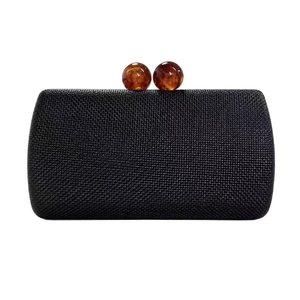 Women Elegant Straw Woven Clutch <b>Purse</b> Acrylic Closure Evening Bag Simple Square Handbag with Detachable Metal Chain - Product Image 4