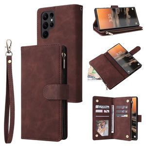 Étui portefeuille multifonctionnel à fermeture éclair en cuir PU magnétique pour téléphones mobiles S20, S21, S22, S23, S24 Plus et Ultra (modèle 2026) - Product Image 5