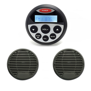 Sistema de Audio Profesional IP66 de 4 Canales AM/FM para Sistema Estéreo, USB, Impermeable, Salida de 4x20W, Dos Altavoces Marinos de 3'' con Certificación CE, FCC y RoHS - Product Image 1