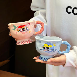 Powerpuff Girls Ceramic Mug <b>Pink</b> Cartoon Design With Handle For Home Use And Gifts - Product Image 4