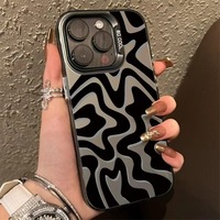 Coque de téléphone légère en TPU zèbre pour iPhone 15 14 Pro Max 13 Business Design Antichoc Géographie Couverture Plus Modèles