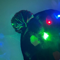 Bonnet tricoté lumineux avec lumières colorées et pompon pour fête d'hiver, Noël, événement nocturne, cadeau