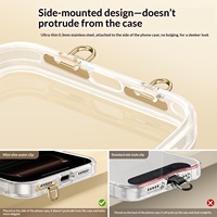 Attache-téléphone universelle en acier inoxydable avec clip mini, fixation ultra-fine auto-adhésive à un ou deux trous, fermeture auto-agrippante