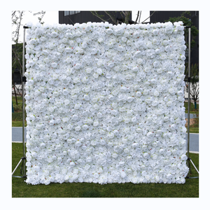 Offre Spéciale 3D blanc Rose Floral fleur artificielle mur <span class=keywords><strong>fond</strong></span> hortensia mariage décoration rouleau fleur mur saint valentin - Product Image 1