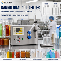 Machine de remplissage à pompe péristaltique BANMO à double tête 100g, 150W, double buse, haut débit, contrôle numérique, remplisseur de liquides en acier inoxydable