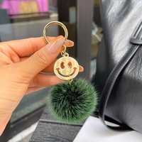 Pendentif boule de fourrure de vison en peluche, mignon et tendance, accessoire de sac pour couple, porte-clés de voiture, chaîne simple à suspendre pour la poche